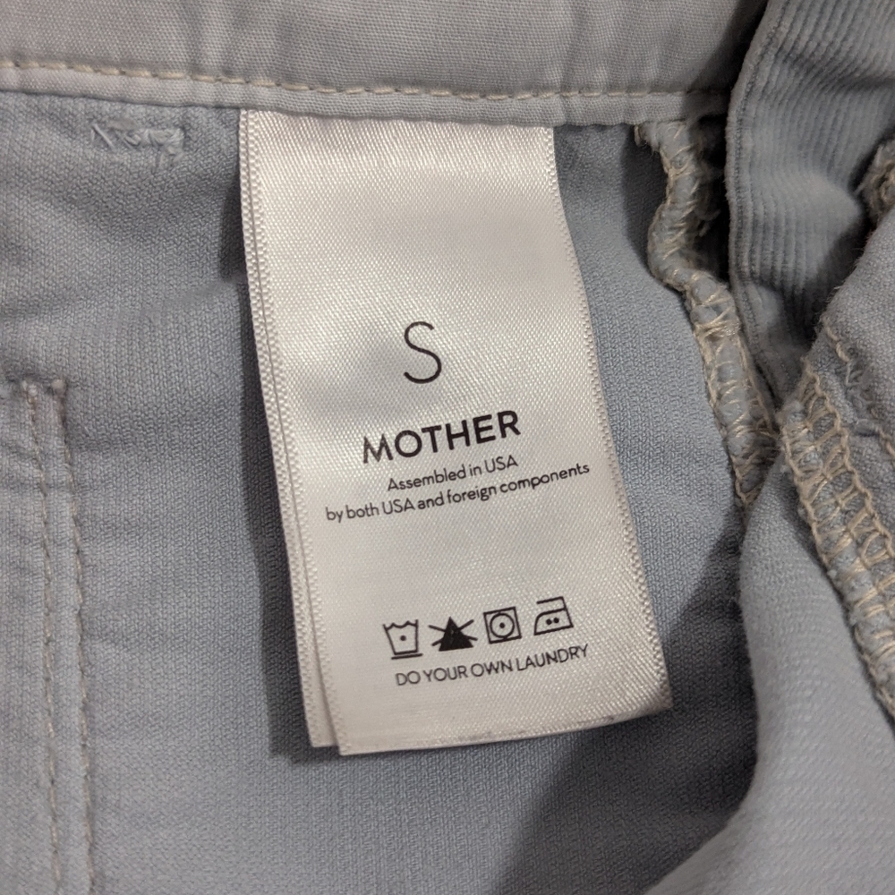 MOTHER Patch Rambler Stone Blue Corduroy Overalls - Picture 10 of 14